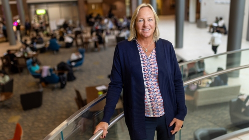 Patricia Devitt Risse PHARM’85, GSNB’93 at the Ernest Mario School of Pharmacy. Photos by John O’Boyle.