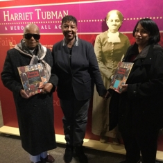 Author Nikki Grimes with Harriet Tubman's ancestors