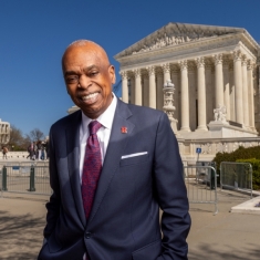 Wade Henderson outside the Supreme Court