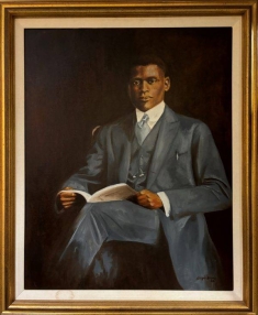 Alonzo Adams portrait of Paul Robeson painted in 1986
