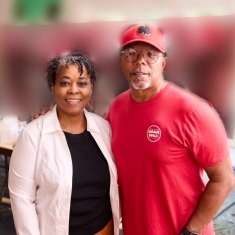 Kendall Hall RC'88 with Alonzo Adams MGSA'84